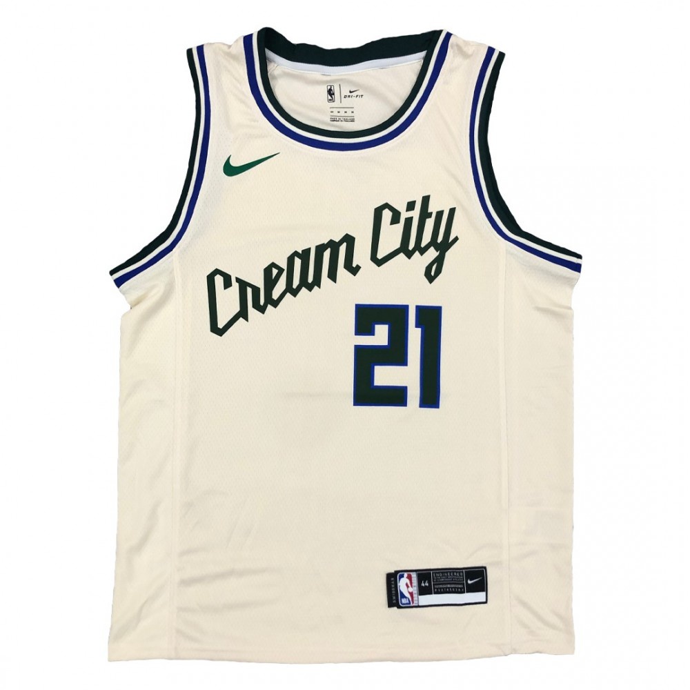 Men's Milwaukee Bucks Jrue Holiday #21 White Cream Swingman Jersey - City Edition-Pro Kit Vault | Brand New 26/27 Sports Jerseys